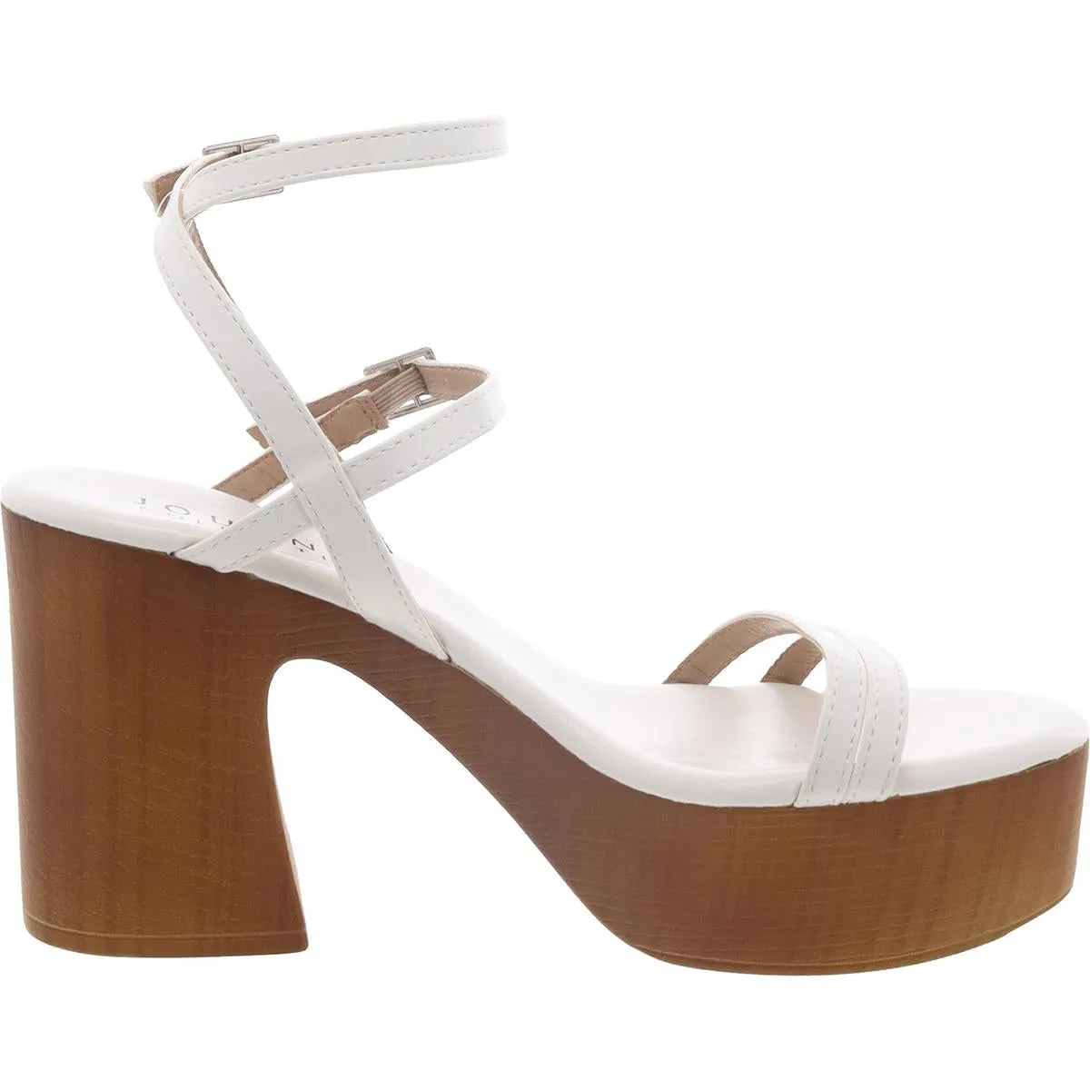 Womens Man Made Platform Ankle Strap