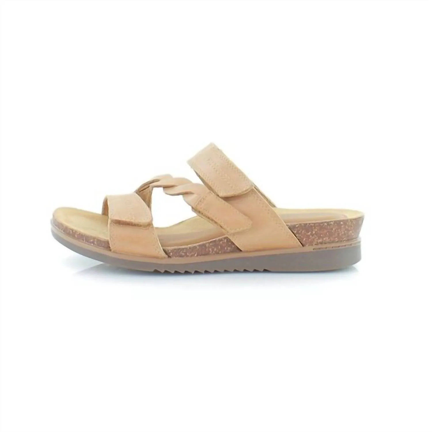 Women's May Wave Slide Sandal - Wide Width In Tan