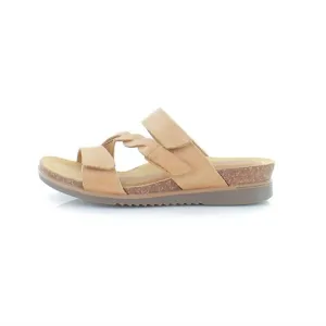Women's May Wave Slide Sandal - Wide Width In Tan