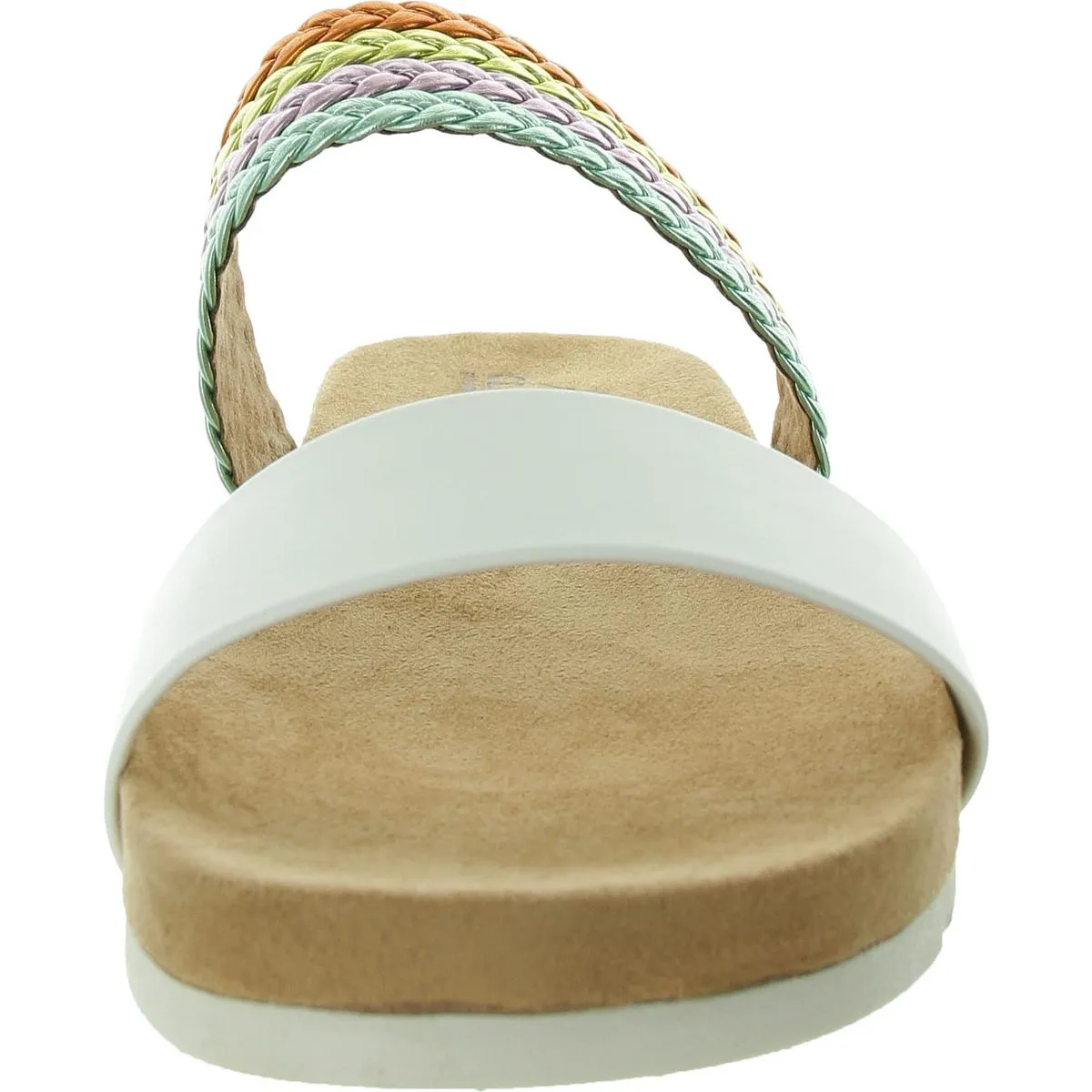 Womens Metallic Braided Slide Sandals