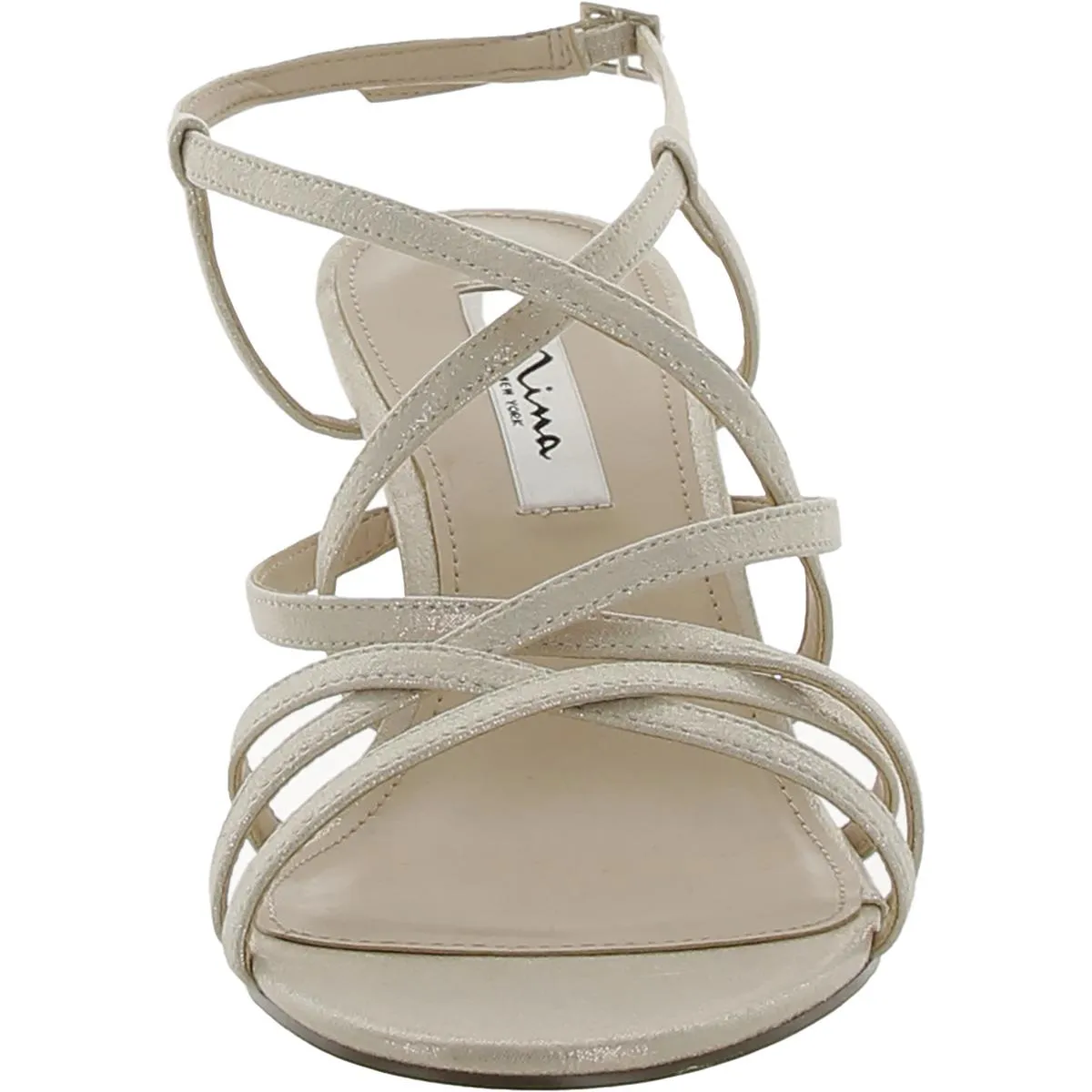 Womens Metallic Strappy Dress Sandals
