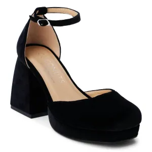 Women's Misha Heeled Sandal In Black Velvet