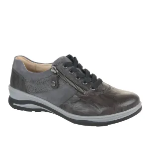 Women's Mitzy Casual Leather Shoes In Asphalt Grey