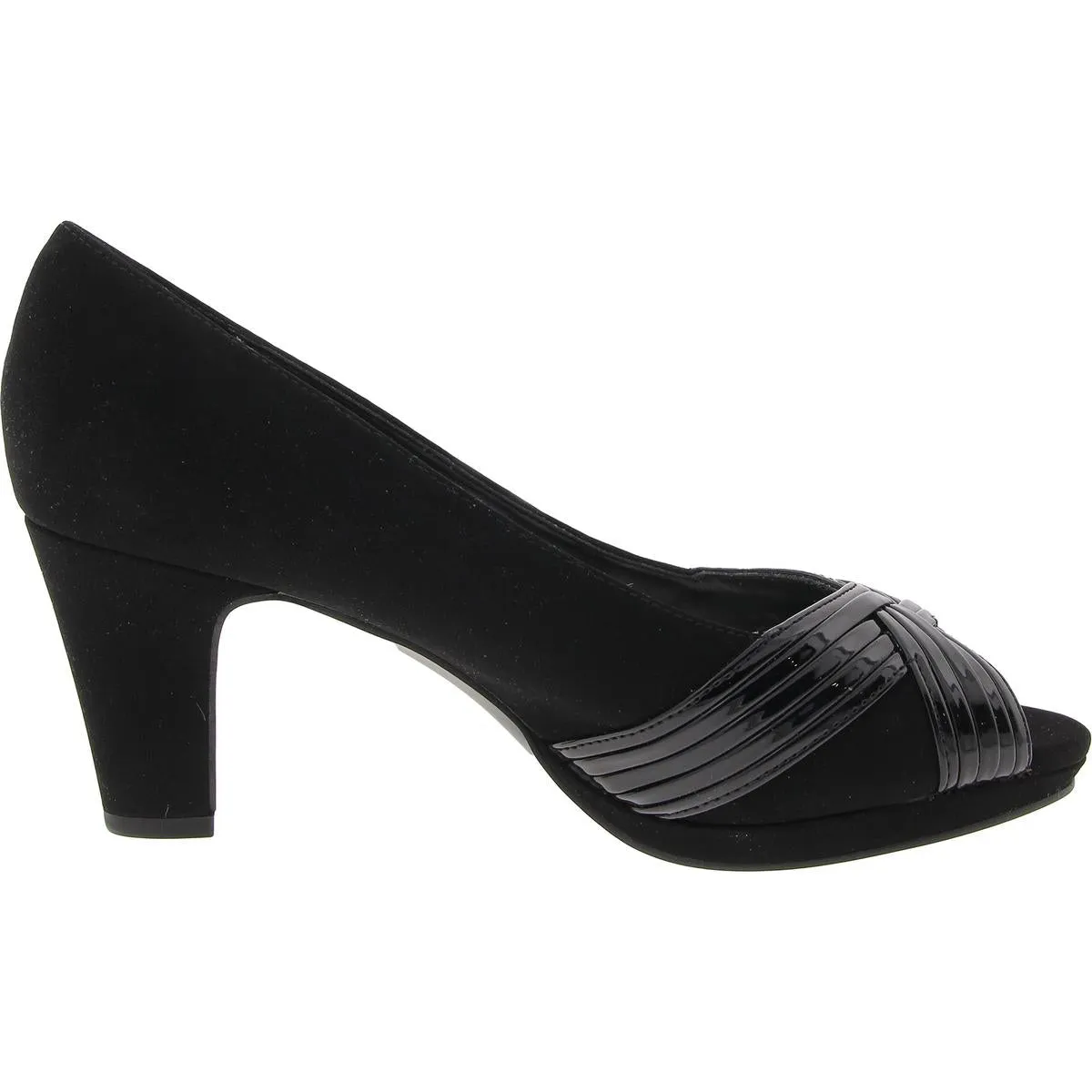 Womens Mixed Media Faux Leather Heels