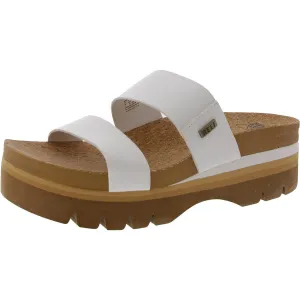 Womens Mixed Media Manmade Platform Sandals