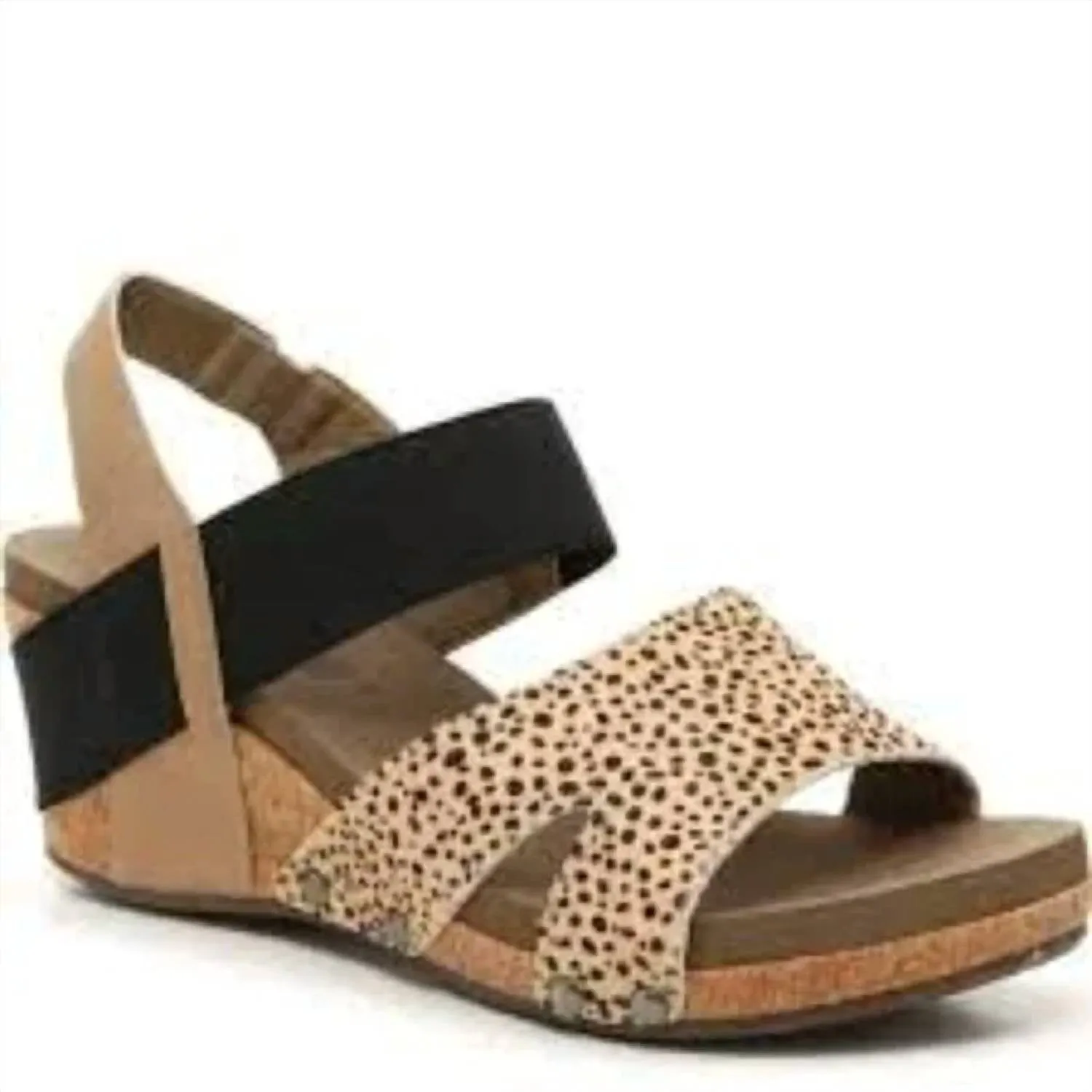 Women's Newton Wedge Sandal In Black/brown Speckled