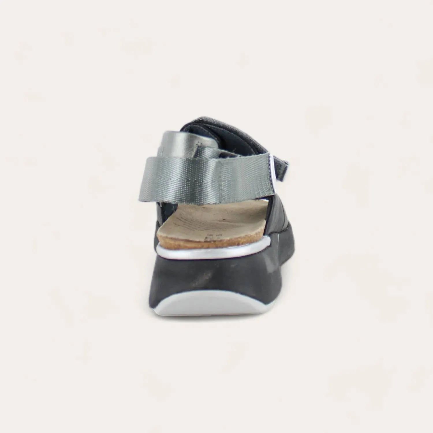Women's Odyssey Sandals - Medium In Soft Black / Sterling / Soft Silver