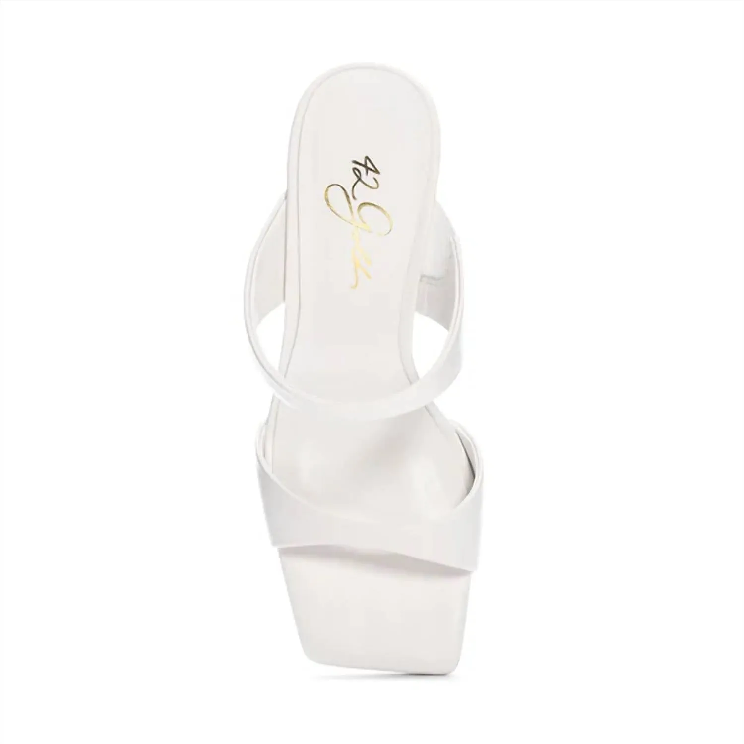Women's Omira Squared Toe Wedge Heels In White Leather