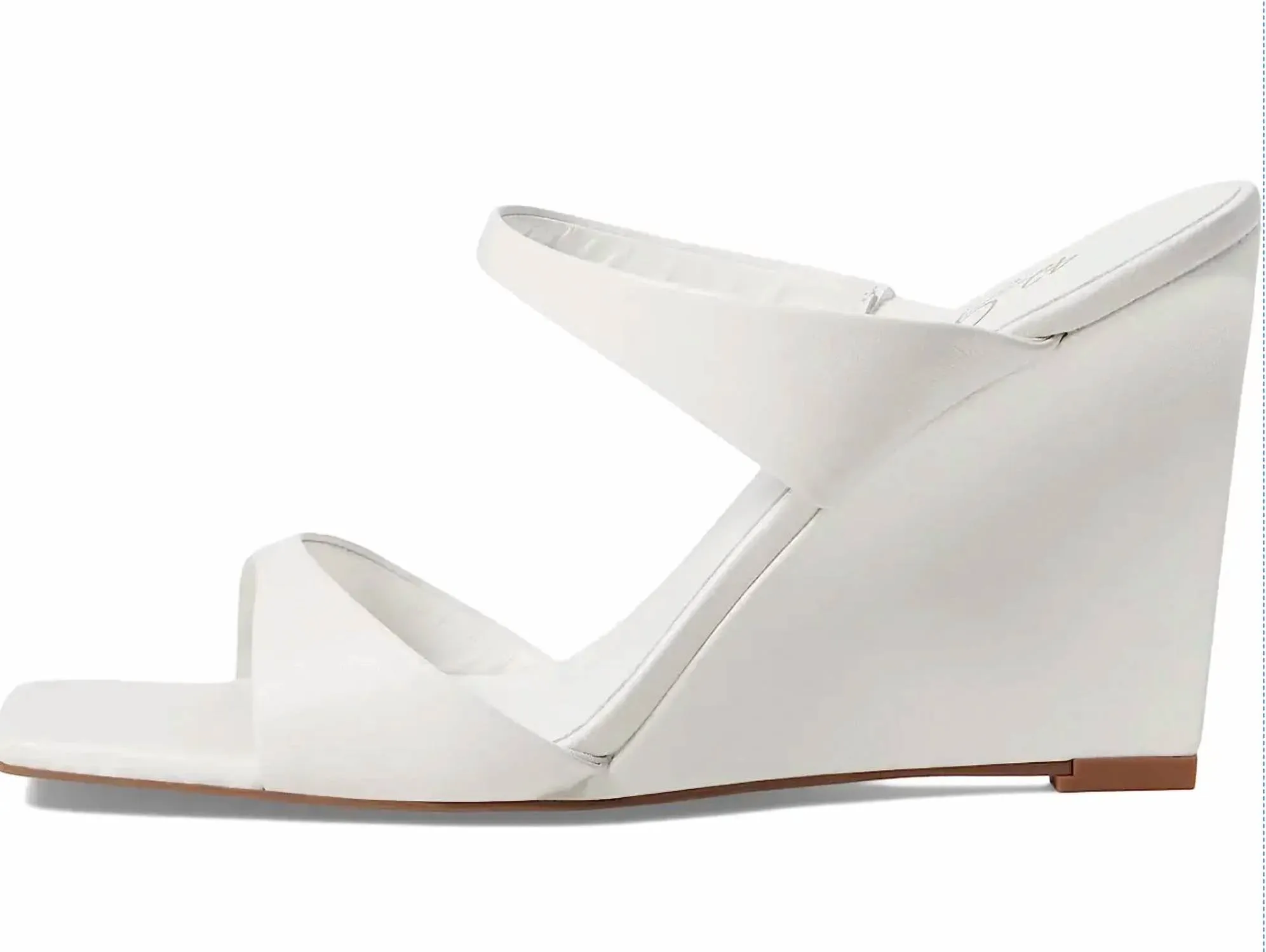 Women's Omira Squared Toe Wedge Heels In White Leather