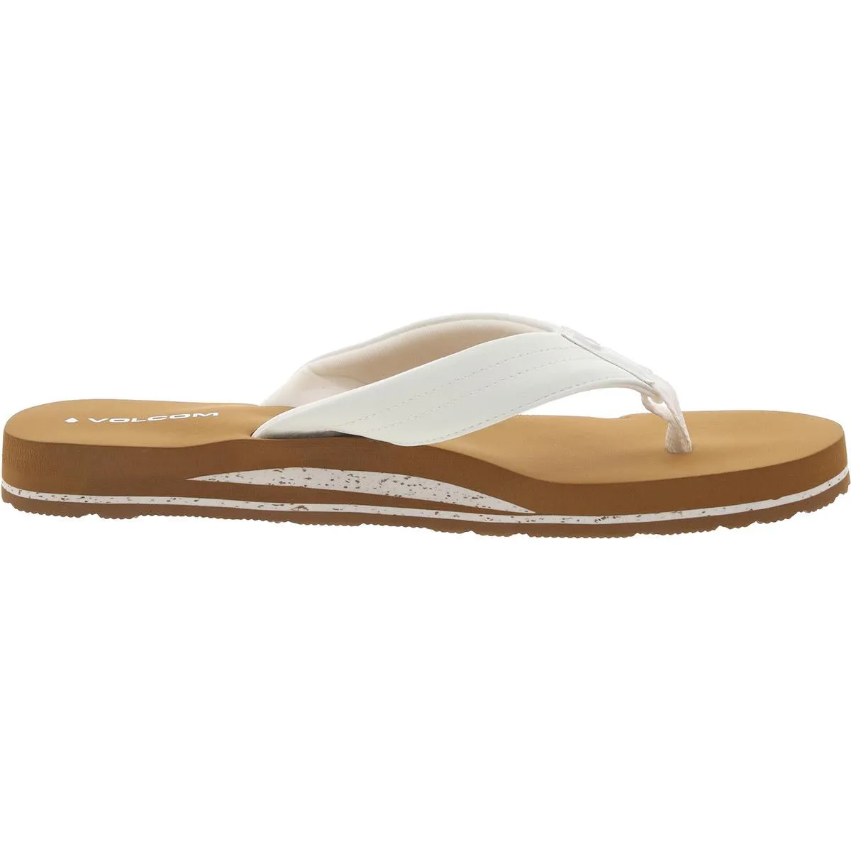 Womens Padded Insole Faux Leather Flip-Flops