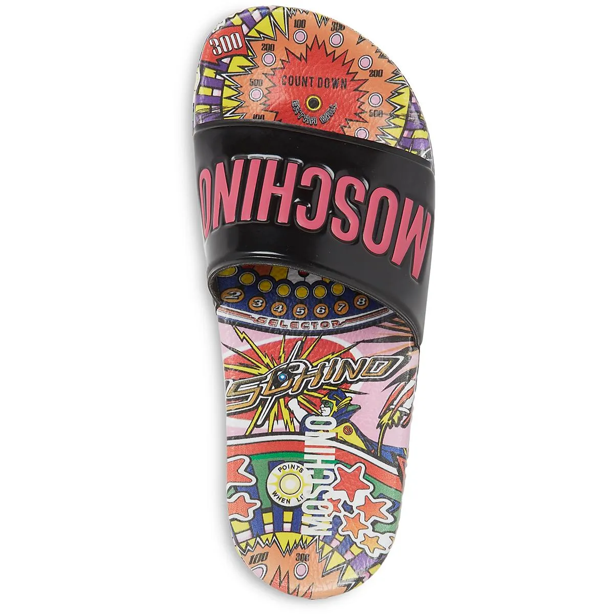 Womens Printed Flat Slide Sandals