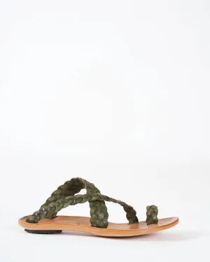 Women's Revival Sandals In Green Braid/natural Sole