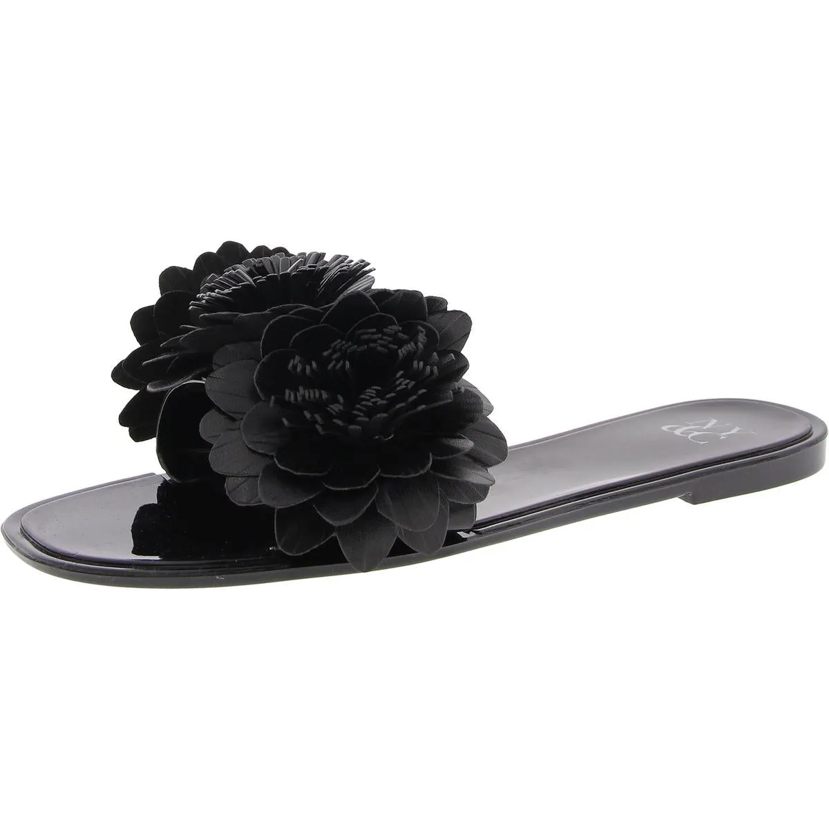 Womens Rosette Manmade Jelly Sandals