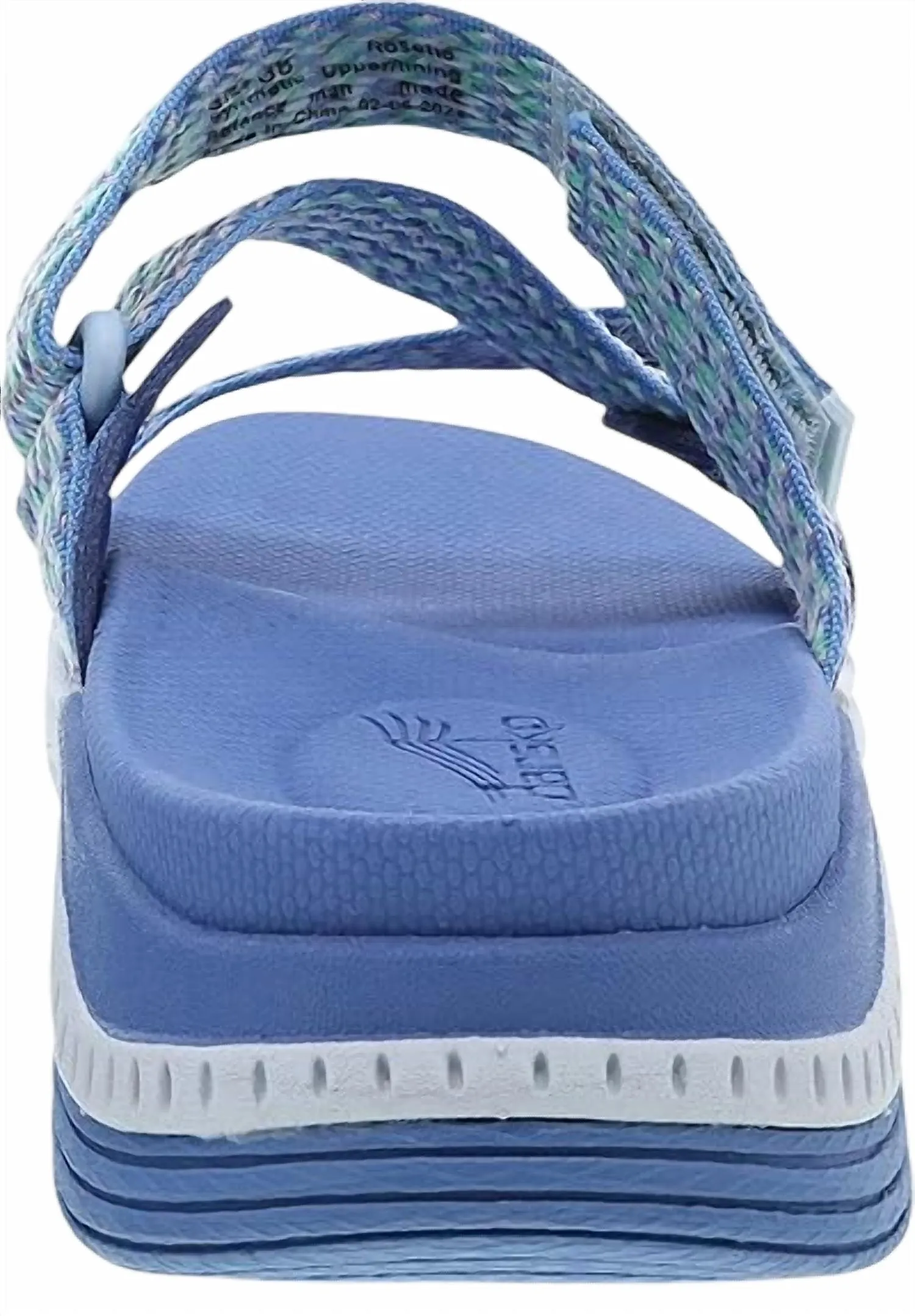 Women's Rosette Webbing Sandal In Blue Multi