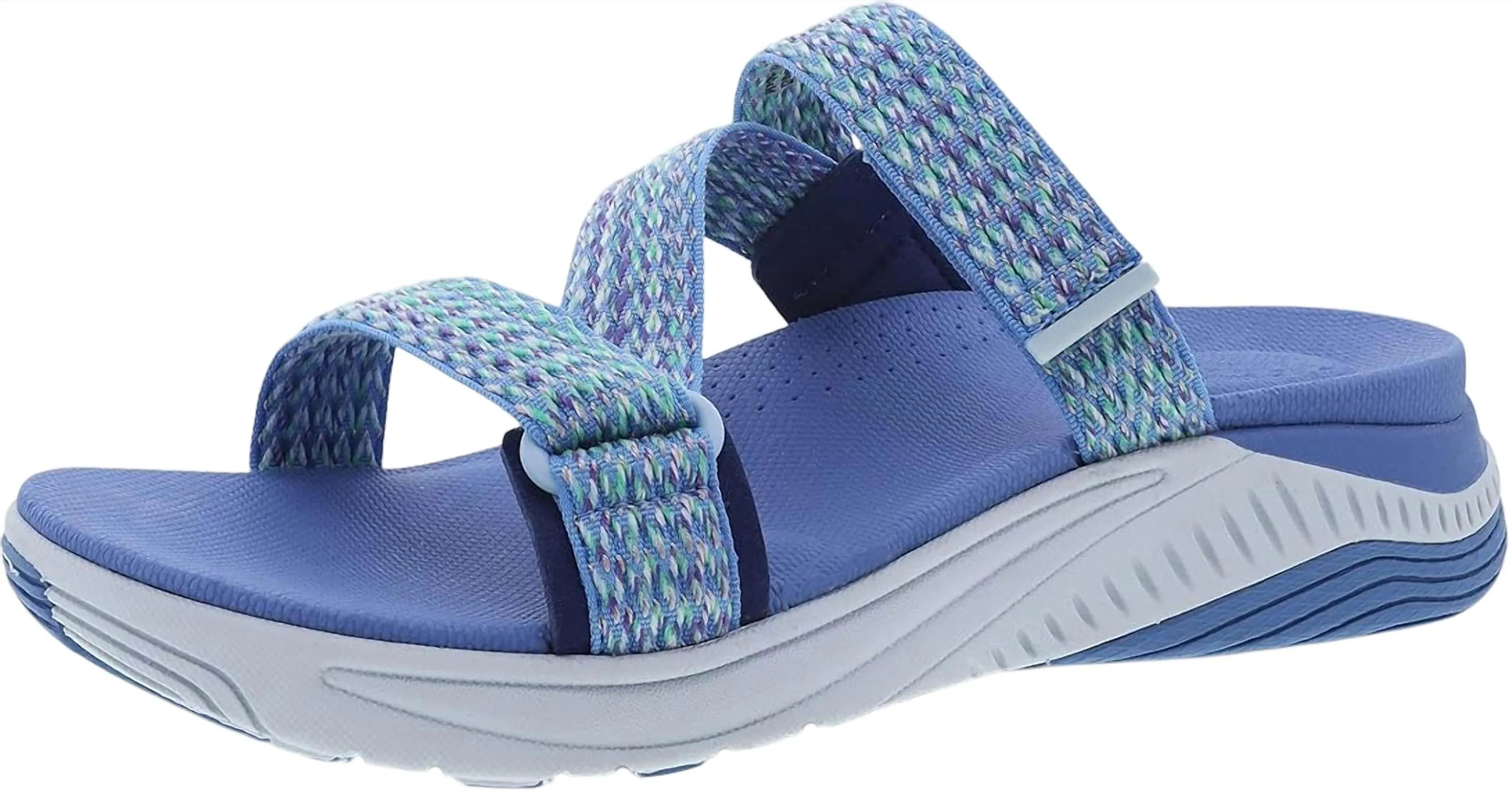 Women's Rosette Webbing Sandal In Blue Multi