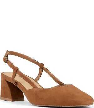 Women's Samson Slingback Pumps Sandals In Cognac Suede