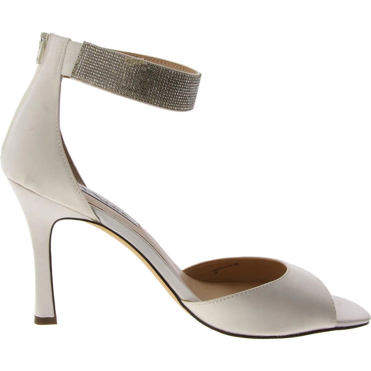 Womens Satin Embellished Ankle Strap