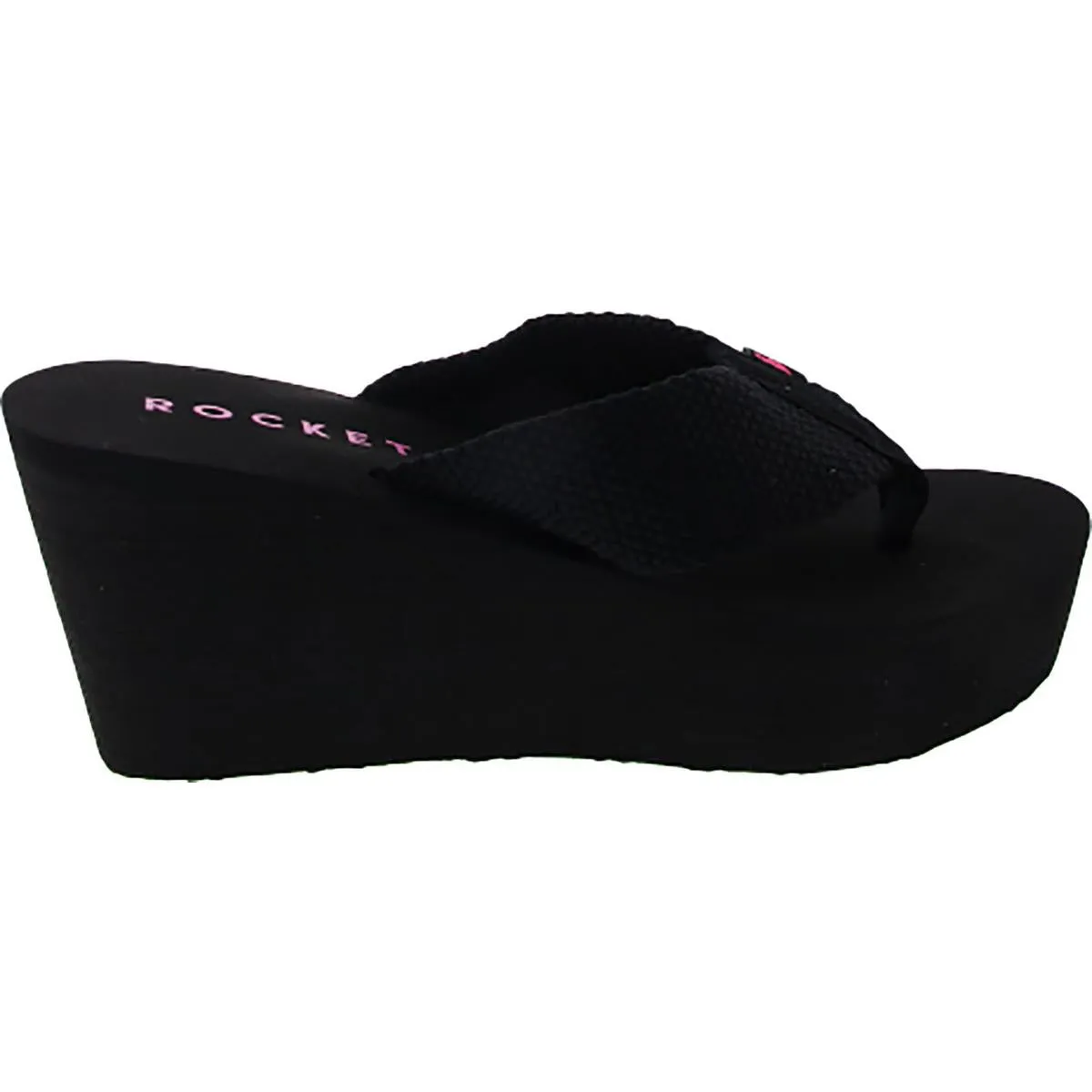 Womens Slip On Flip-Flop Wedge Sandals