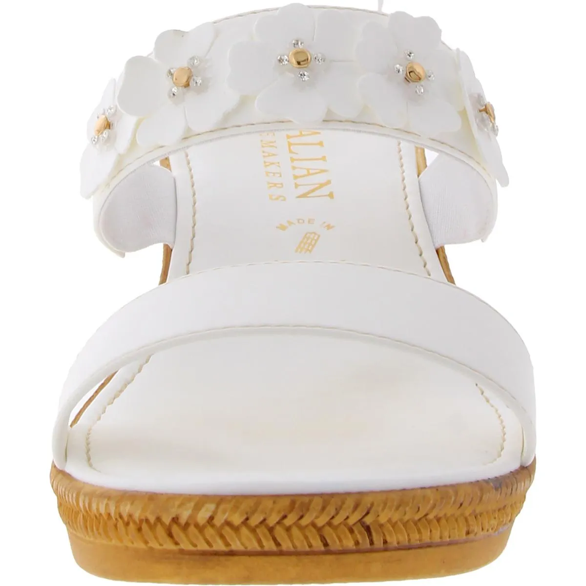 Womens Slip On Open Toe Wedge Sandals