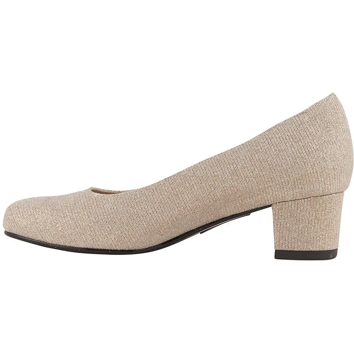 Womens Slip On Round Toe Kitten Heels