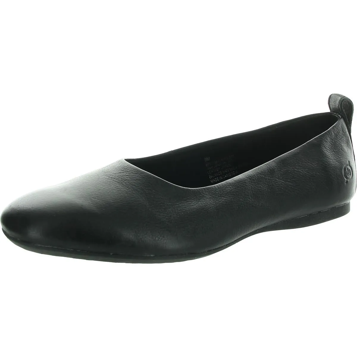 Womens Solid Leather Ballet Flats