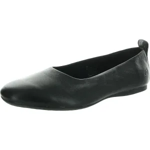 Womens Solid Leather Ballet Flats