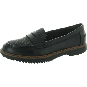 Womens Solid Leather Loafers