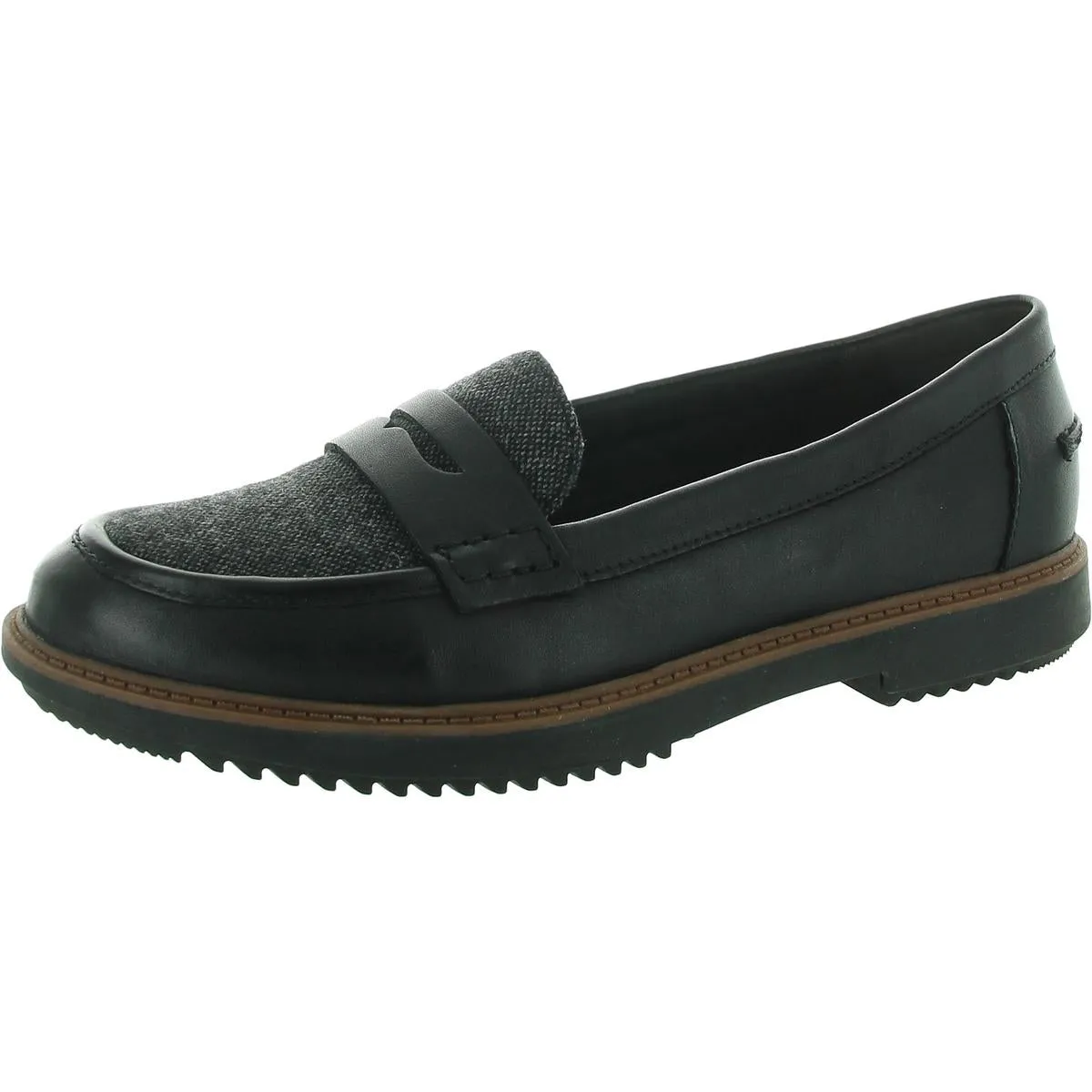 Womens Solid Leather Loafers