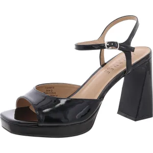 Womens Solid Patent Block Heels