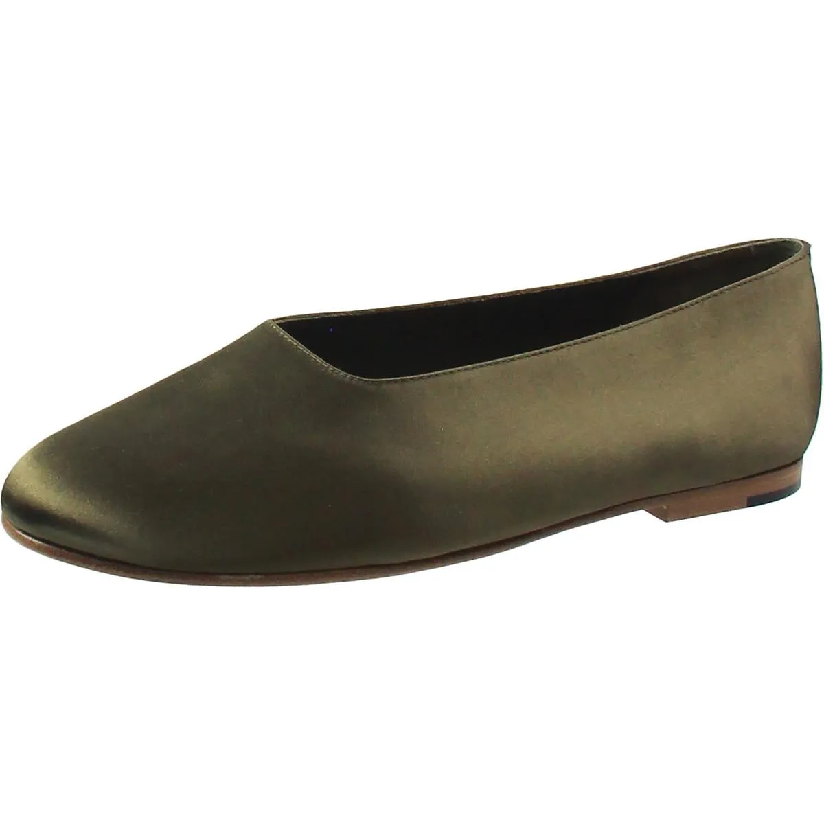 Womens Solid Satin Ballet Flats