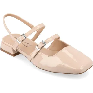 Womens Strappy Faux Leather Mary Jane Heels