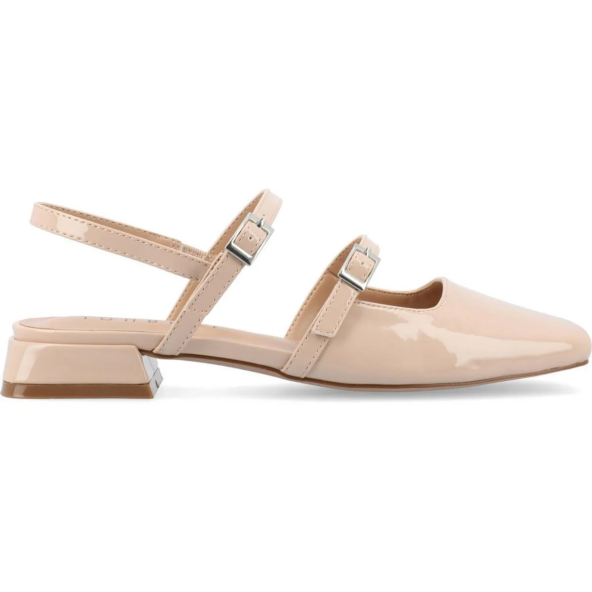 Womens Strappy Faux Leather Mary Jane Heels