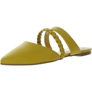 Womens Strappy Faux Leather Mules