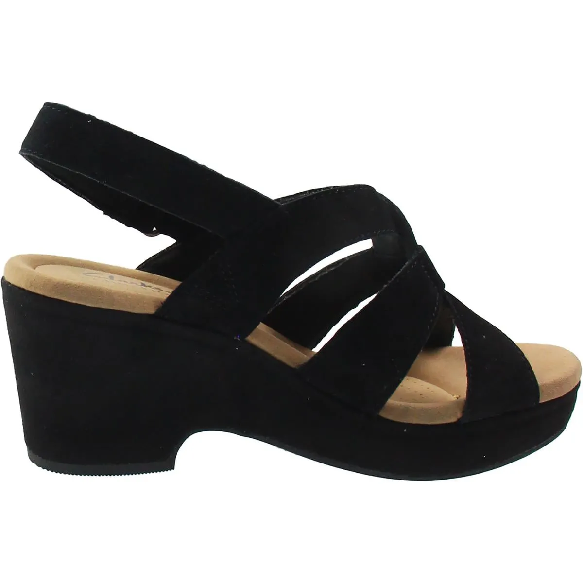 Womens Strappy Suede Platform Sandals