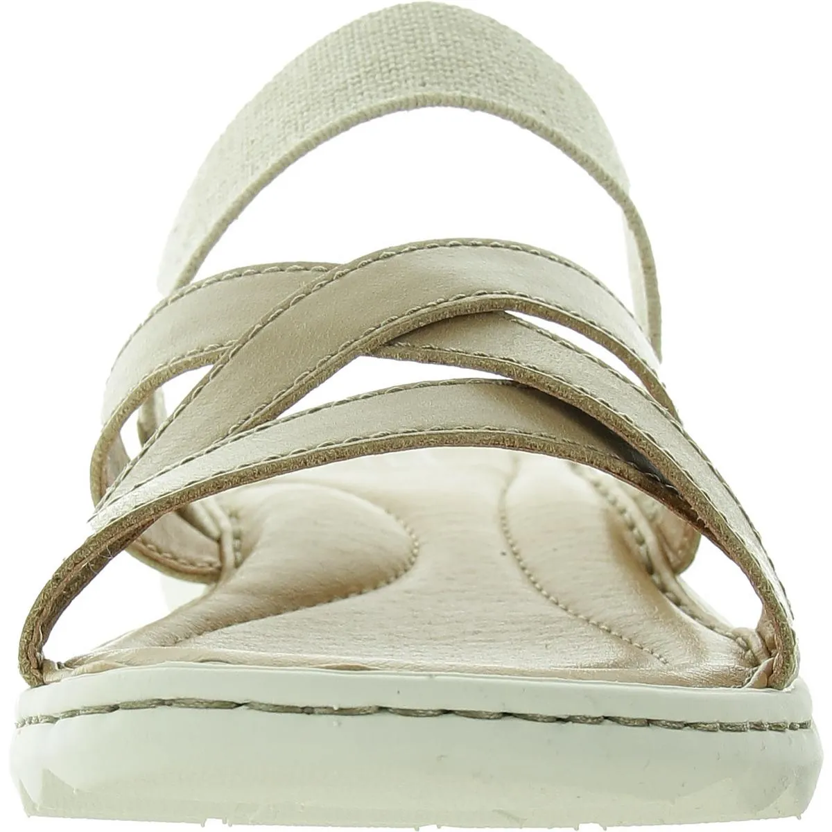 Womens Stretch Leather Slide Sandals