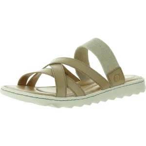 Womens Stretch Leather Slide Sandals