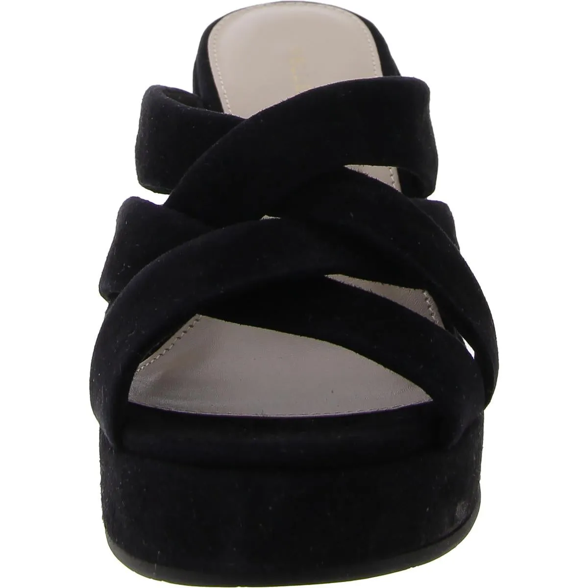 Womens Suede Round toe Slide Sandals
