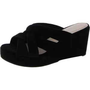 Womens Suede Round toe Slide Sandals