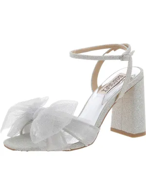 Womens Textured Bow Heels