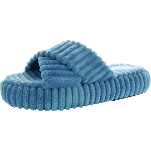 Womens Textured Cotton Slide Sandals