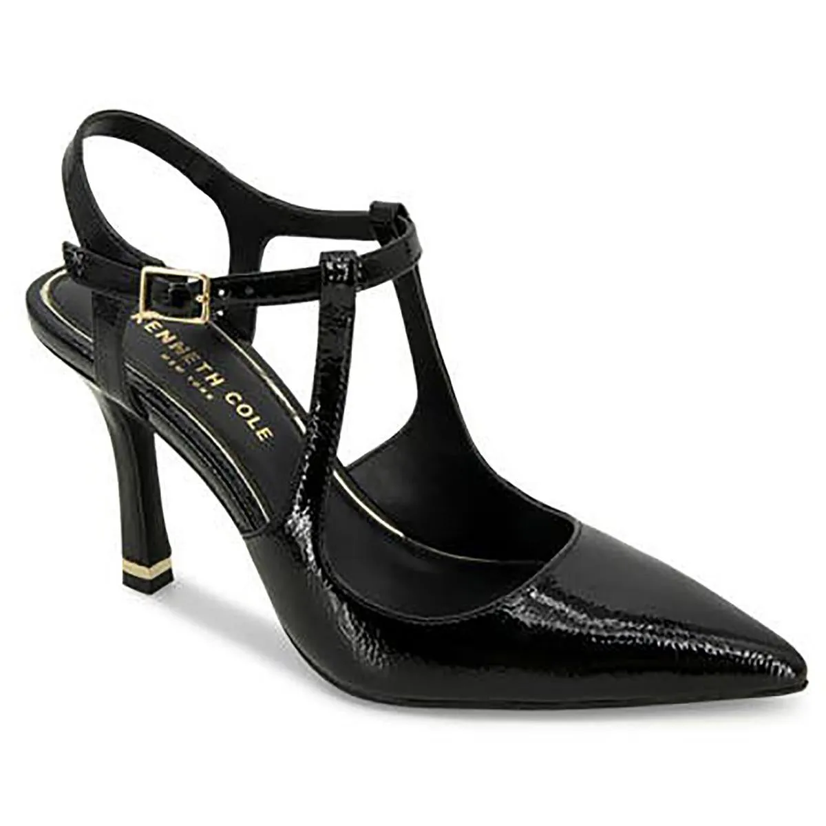 Womens Textured Faux Leather Ankle Strap