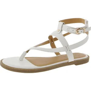 Womens Textured Faux Leather Ankle Strap