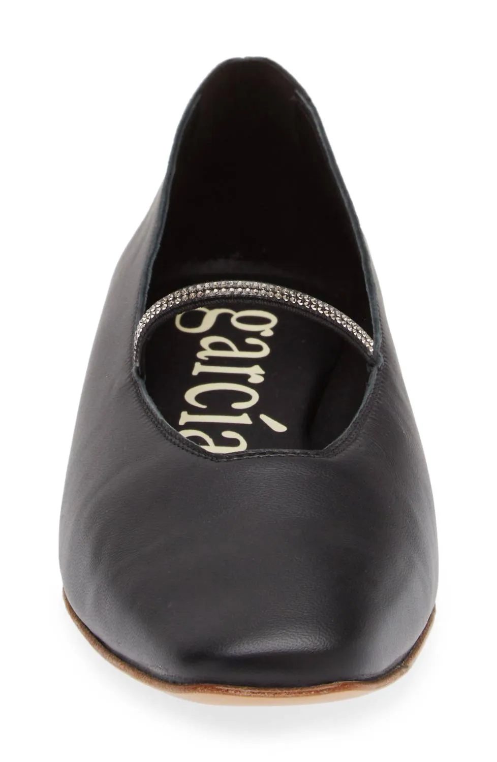 Women's Tila Crystal Strap Leather Ballerina Flat In Black
