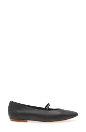 Women's Tila Crystal Strap Leather Ballerina Flat In Black