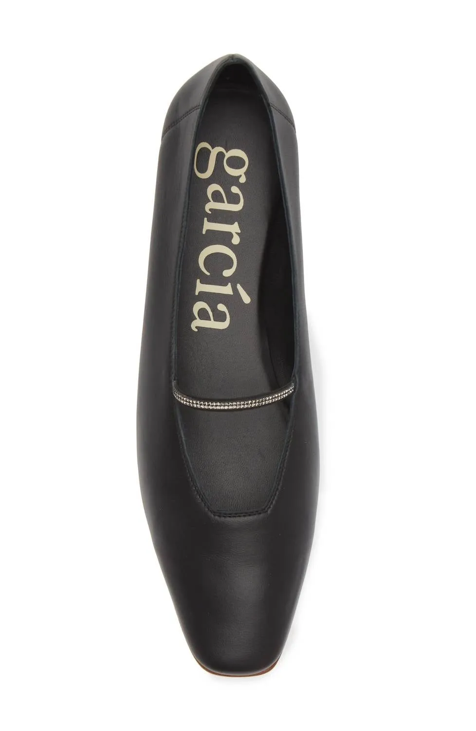 Women's Tila Crystal Strap Leather Ballerina Flat In Black