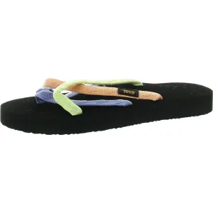 Womens Toe Loop Canvas Flip-Flops