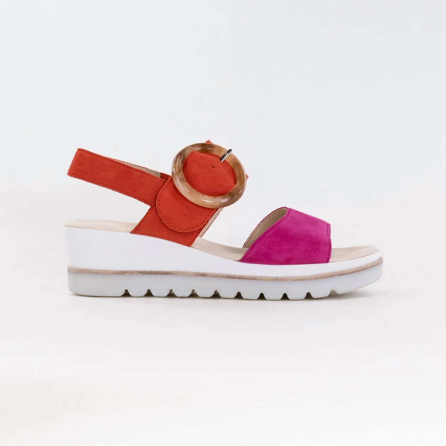 Women's Wedge Sandal In Pink/ Pumpkin