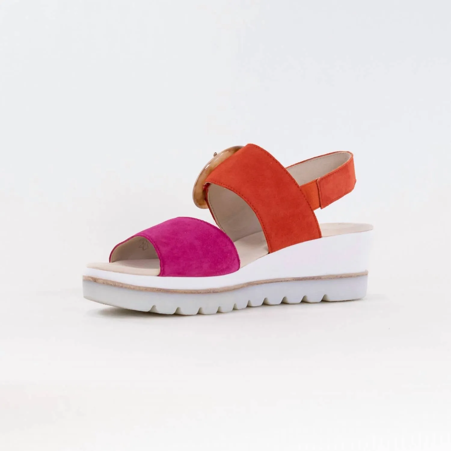 Women's Wedge Sandal In Pink/ Pumpkin