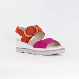 Women's Wedge Sandal In Pink/ Pumpkin