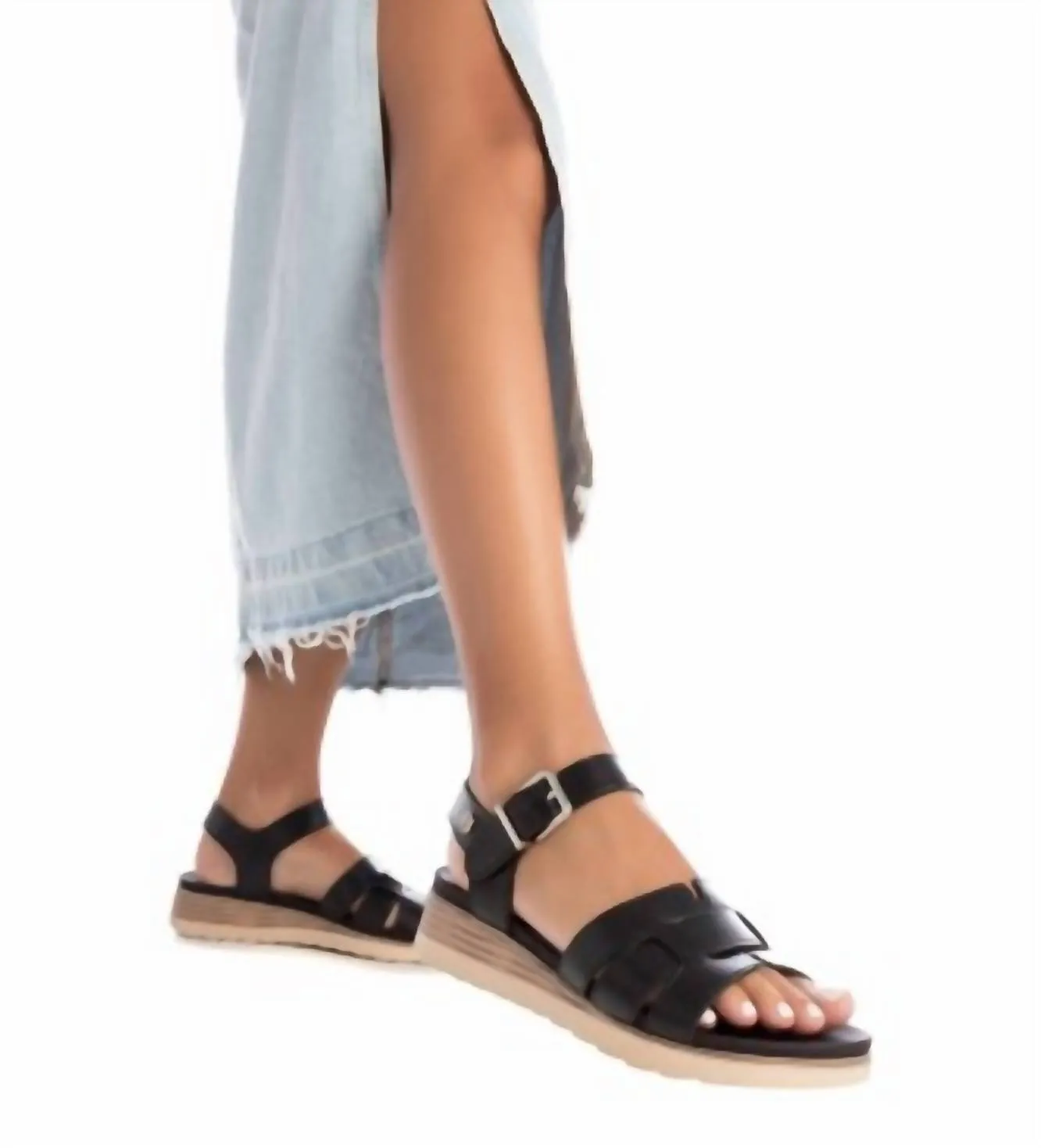 Women's Wedge Sandals In Black